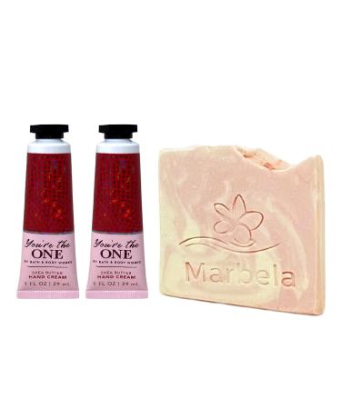Bath & Body Works You're The One 2 Pack Hand Cream Bundle with a Himalayan Salts Springs Sample Soap