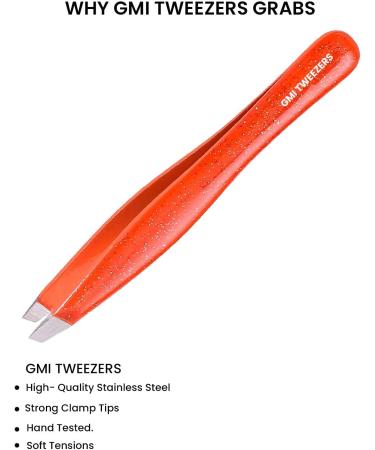 Professional Stainless Steel Eyebrow Tweezers for Facial Hair Removal - Orange - Buy Online on GoSupps.com