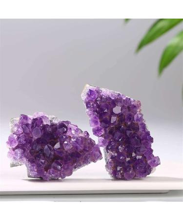 Beautiful Crystal Natural Quartz Colour Crystal Cluster Specimen Home Display Decoration Electroplated Amethyst Stone Decor 1pcs HOMEZHOU (Color : Amethyst Cluster Size : 40 50g) 40 50g Amethyst Cluster