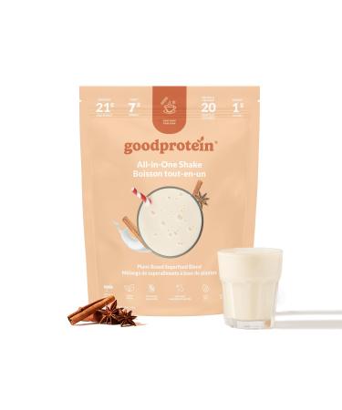 Good Protein Vegan Plant-based Protein Powder 100% Natural Non-GMO Dairy-free Gluten-free Soy-free No Added Sugar and Nothing Artificial. Chai Latte All-in-One Shake 880 grams Chai Latte 880 g
