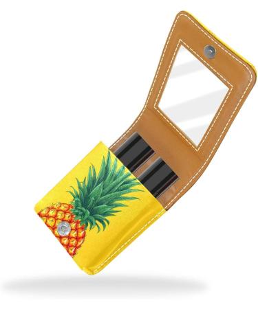 Buy Tropical Summer Theme Leather Lipstick Case & Organizer with Mirror | Mini Lip Gloss Holder Bag - Buy Online on GoSupps.com
