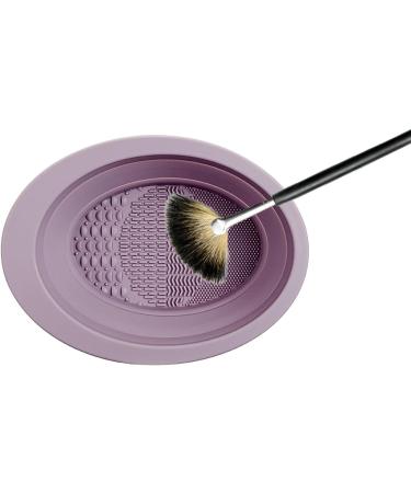 WOTEG Brush Cleaning Mat | Foldable Cosmetic Brushes Scrubber Bowl Washing Tool For Makeup Sponge Powder Puff Cleaning Cosmetics Accessories Purple - Buy Online on GoSupps.com