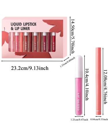  yztju Lip Pencil and Lipstick Set Plumping Lip Set | Luxurious plumping lip kit long-lasting liquid lipstick set 6 lip pencils + 6 lipsticks - Buy Online on GoSupps.com