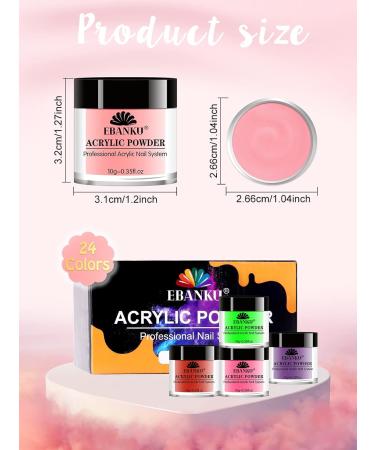 EBANKU Professional Acrylic Powder Set - 24 Colors for Nail Extension & Carving | Long-Lasting, No Lamp Needed - Buy Online on GoSupps.com