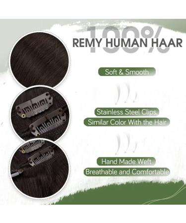 Hetto Clip In Real Hair Extensions - Darkest Brown #2 120g 35cm Remy Hair for Effortless Volume & Length - Buy Online on GoSupps.com