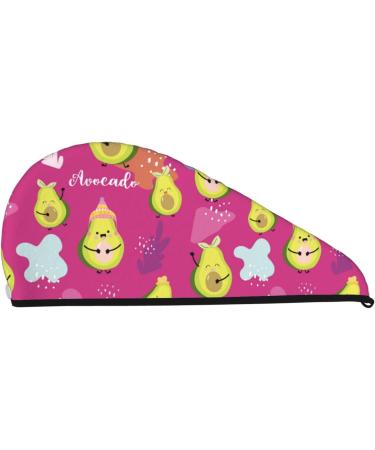 Buy Pink Green Avocado Microfiber Hair Towel - Soft Super Absorbent Quick Dry Cap for Long Curly & Thick Hair - Buy Online on GoSupps.com
