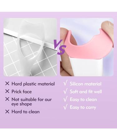 2pcs Eyeliner Tool Silicone Mascara Guard Perfect Makeup Essential Eyeliner Tool for Winged Suitable for Beginners and Professional Mascara Shield Easy to Use Makeup Tools (Pink Blue) - Buy Online on GoSupps.com