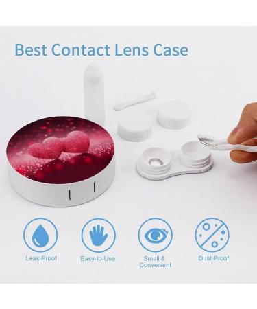 Red Heart Print Contact Lens Case - Plastic Travel Box for Contact Lens Care - Buy Online on GoSupps.com