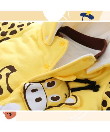 Minizone Baby Hooded Snowsuit with Footies and Hat, Cotton Winter Rompers for Boys, 0-3 Months (Cow Design) - Buy Online on GoSupps.com