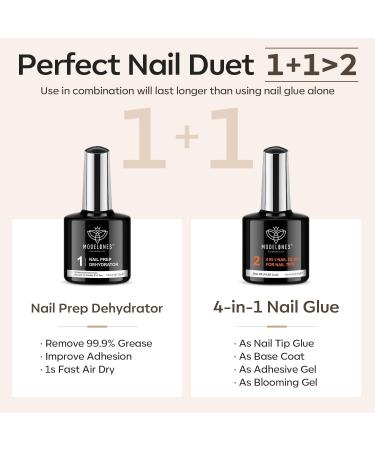 Modelones 500PC Nail Tips & Glue Gel Kit - 4-in-1 Full Cover Nail Extension Set for Press-On Nails & Art - Almond & Transparent - Buy Online on GoSupps.com