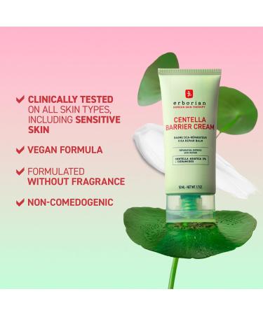 Erborian Centella Barrier Cream Recovery Balm for Dry & Sensitive Complexions Deep Ceramide Moisturizer Calms & Repairs Texture Korean Skincare - Buy Online on GoSupps.com