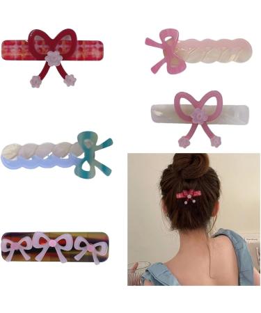 Limtula Simple Princess Hair Duckbill Clip Hair Clip w Hair Catch Barrettes Hair Adornment Hair Ornaments Pink Braided Bow Duc - Buy Online on GoSupps.com