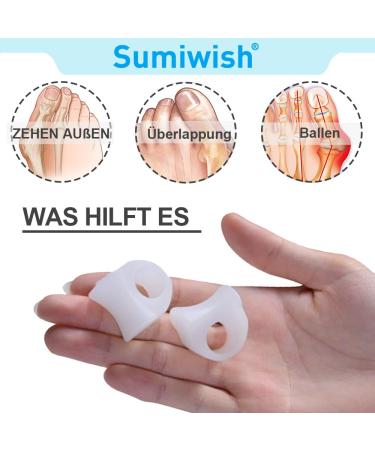 Sumiwish Gel Toe Separators 10 PCS - Bunion Corrector & Toe Straightener - Big Toe Spacer for Bunion Pain Relief - White - Buy Online on GoSupps.com