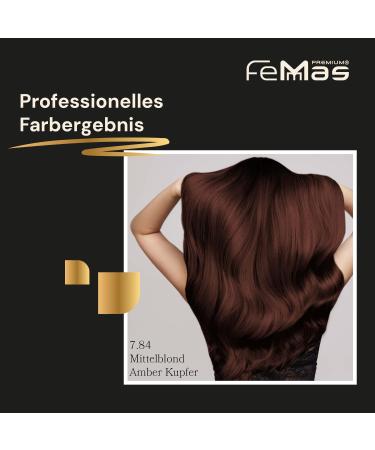 Femmas Hair Color 3x Middle Blonde Copper 7.84 | Professional Cream with Argan Oil & Keratin | Permanent Tinting for Radiant Color | 100ml 3 Pack - Buy Online on GoSupps.com