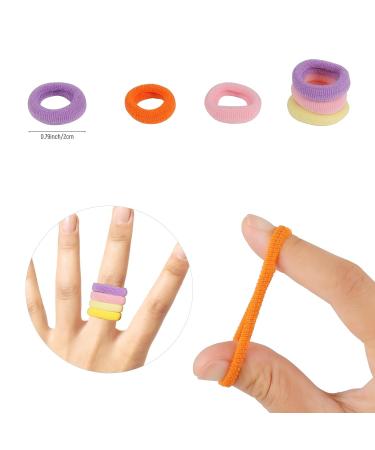 FiHodone 200 Small Hair Ties for Girls - 2cm Soft Rubber Braid Bands | Mini Colored Hair Jewelry (Yellow & Pink) - Perfect for Children - Buy Online on GoSupps.com