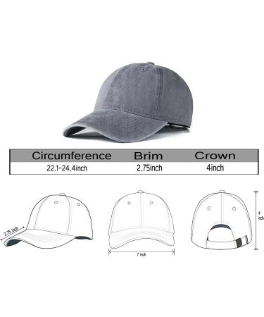 Edoneery Plain Cotton Adjustable Washed Twill Baseball Cap Hat - A1008 (Grey) - Buy Online on GoSupps.com
