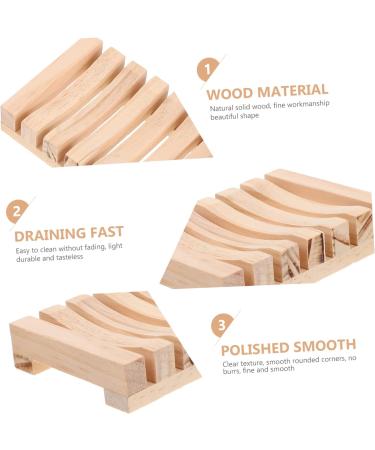 Amosfun 15 Pcs Wooden Soap Dish Sponge Holder Wood Trays Wooden Soap Holder Travel Soap Natural Sink Soap Holder Wood Bracket Soundbar Bracket Shower Soap Dish Hollow Three Piece Suit - Buy Online on GoSupps.com