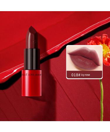 Buy BLUE LOVE Lipstick for Women Long-Lasting Moisturizing Red & Black Shades | Perfect for Dry Lips - 018#Iced Rose - Buy Online on GoSupps.com
