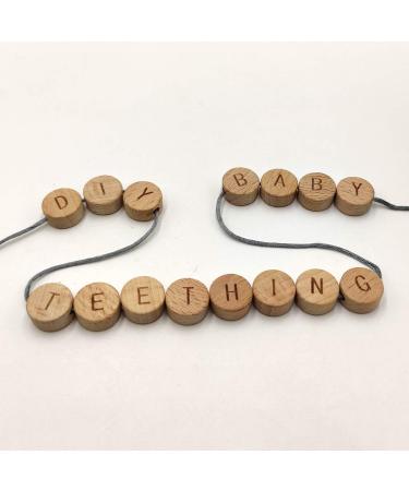 104pcs Oblate Wooden Alphabet Beads - Safe DIY Teething Accessories for Craft Jewelry Making - Buy Online on GoSupps.com
