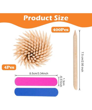 400 Pcs Orange Wooden Cuticle Pusher Sticks | Multifunctional Double-End Tools for Manicure Pedicure - Buy Online on GoSupps.com