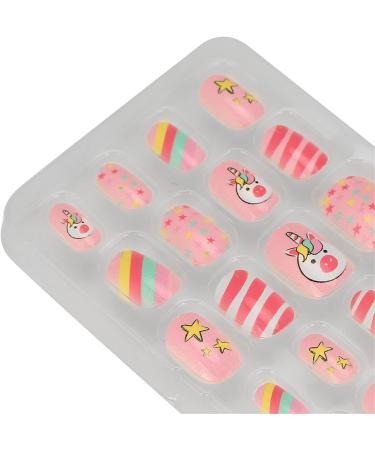 Kids Nail Art Kids False Nails Cartoon Pattern Full Cover Artificial False Nails Children False Nails Colored Girls Press On Nails Removable Kids Fake Nails (03) - Buy Online on GoSupps.com