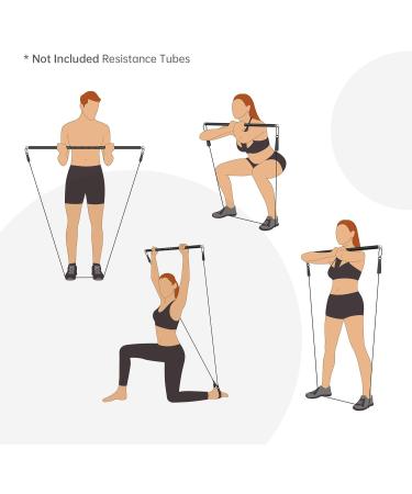 Buy Pilates Expandable Workout Spreader Bar - 2 Rings & Wrist Wraps for Leg & Glute Fitness - International Shipping Available - Buy Online on GoSupps.com