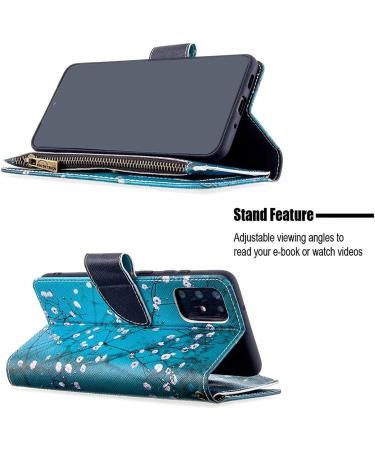 Miagon 9 Card Slots Wallet Case for iPhone 15 Plus Colorful Zipper Wallet Cover PU Leather Magnetic Flip Folio Wrist Strap Stand Protective Bumper Blue Flower iPhone 15 Plus Blue Flower - Buy Online on GoSupps.com