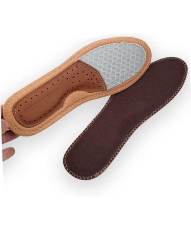 GLEAVI Leather Insoles - 2 Pairs Breathable Cowhide Orthotic Shoe Pads | Sweat Absorbing Non-Slip Comfort - Buy Online on GoSupps.com