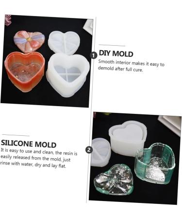 COHEALI Resin Molds 2pcs Box box mold soap molds silicone molds for resin Silicone DIY Tools manual Resin Whitex2pcs 8.1X10.5CMx2pcs - Buy Online on GoSupps.com