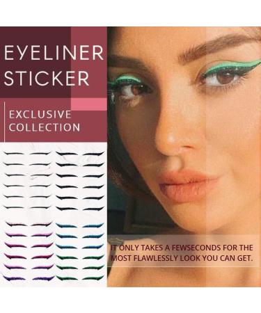 Reusable Double Eyelid Sticker - 6 Pairs Makeup Eyeliner & Eyeshadow Tools in Blue-Green - Buy Online on GoSupps.com