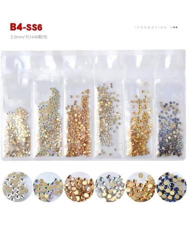 1 Pack Multi-color Glass Nail Rhinestones For Nails Art Decorations Crystals Strass Charms Partition Mixed Size AB Rhinestone Set Glitter Garment Beads Flat Back Gems (B4(SS6)) - Buy Online on GoSupps.com