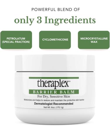 Theraplex Skin Barrier Balm - Moisturizer for Dry Sensitive Skin - Paraben-Free Noncomedogenic Hypoallergenic - 6 Oz - Dermatologist Recommended - Buy Online on GoSupps.com