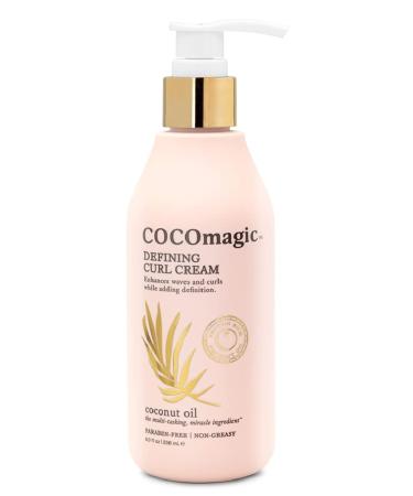 Cocomagic Defining Curl Cream | Extra Frizz Control | Protects Against Split Ends and Breakage | Paraben Free Cruelty Free Made in USA (8 oz)