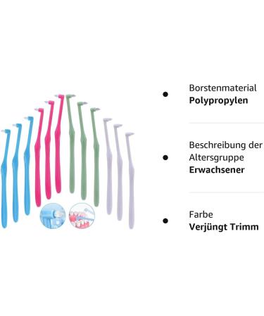 MAQ 12-Part Manual Interspace Toothbrush | Soft BPA-Free Dental Brushes for Orthodontic Bridges | Slim Design for Difficult Areas | Deep Green & White - Buy Online on GoSupps.com