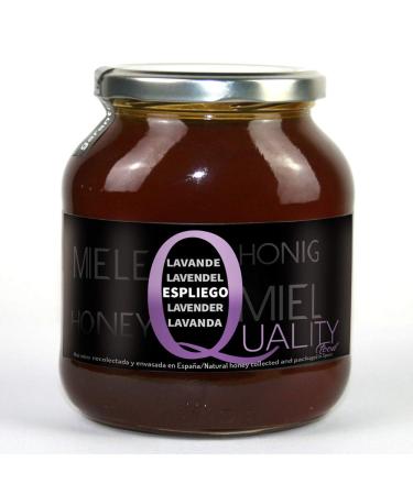 100% Pure Bee Honey. Raw Honey. 1 Kg. Produced in Spain. Unpasteurized and unheated. High quality artisan. Glass jar. Great variety of exquisite flavors. (Lavender)