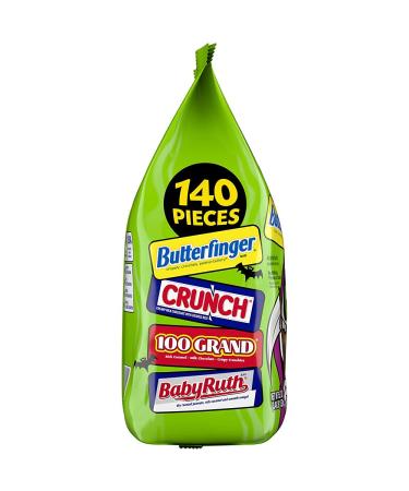 140 Count  Butterfinger  CRUNCH  Baby Ruth and 100 Grand  Assorted Mini Size Chocolate Candy Bars  Great for Halloween Candy  55.7 oz - Buy Online on GoSupps.com