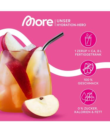 MORE Zerup Red Apple Syrup 65ml - Zero Calorie Drink Mix (Makes 8L) | Buy Now! - Buy Online on GoSupps.com