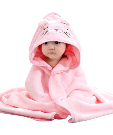 Zuimei Hooded Baby Towel Soft Baby Towel With Hood Cute Animal Design Baby Towel For Baby Boy And Girl Newborn Birthday Cat