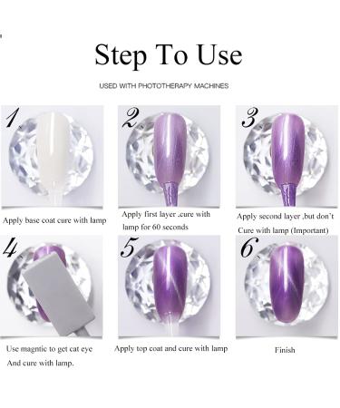 Dazzle with Omainy Cat Eye Gel Nail Polish Set - Soak Off UV LED Nail Art - 6 Colors + Magnet Included - Buy Online on GoSupps.com