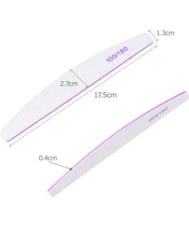 Professional Nail Files - 20 Pack 100/180 Grit Double-Sided Reusable for Gel & Natural Nails - Ideal for Salons & DIY Nail Art - Buy Online on GoSupps.com