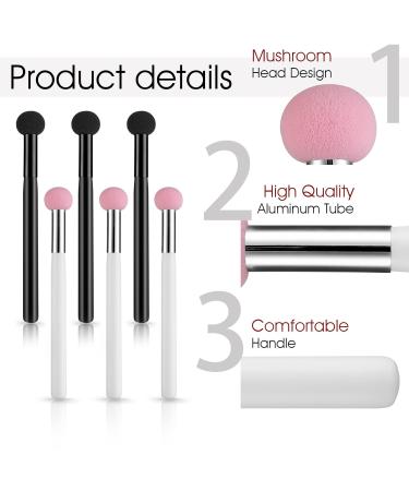 6-Piece Sponge Makeup Applicator Set - Washable Powder Puff & Brush for Flawless Foundation Concealer & Eyeshadow - Pink & Black - Buy Online on GoSupps.com