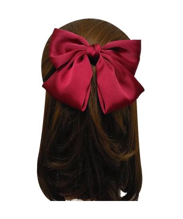 PIDOUDOU Set of 6 Big Satin Solid 8 Inch Bow Hair Clips - Women's Barrettes - Buy Online on GoSupps.com