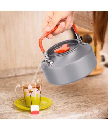 Sunlevo Outdoor Camping Kettle - Lightweight Aluminum Teapot for Hiking & Picnic, 1.1L (Orange) - Buy Online on GoSupps.com