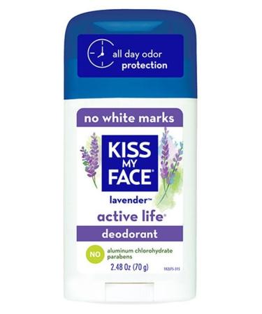Kiss My Face Deodorant Stick Active Lavender 2.48 Ounce (73ml) (2 Pack) Lavender 2.48 Ounce (Pack of 2)