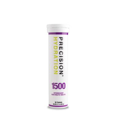 Precision Hydration Lite Electrolyte Drink - Multi Strength Effervescent Hydration Tablets - Low Calorie Gluten Free Vegan/Vegetarian Friendly (1500mg/l - Purple Tube 1 Tube) 1500mg/L - Purple Tube 10 Count (Pack of 1)