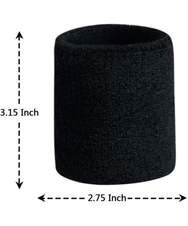 Unisex Moisture Wicking Terry Cloth Wristbands for Sports - 3 Pack (Black/White/Gray) - Buy Online on GoSupps.com