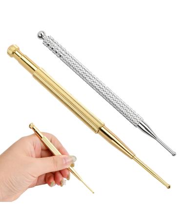 2 pieces of acupressure pen acupressure staff acupuncture pen made of stainless steel retractable acupuncture stick meridian pencil massage pen acupuncture needles for pain relief
