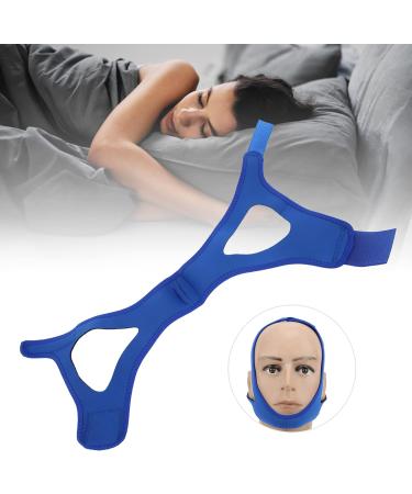 Blue Adjustable Anti-Snoring Chin Strap with Breathable Jaw Support Belt - Buy Online on GoSupps.com