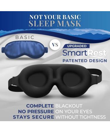 Buy Sleep Mask 2 Pack - Patented Contoured Eye Masks for 100% Blackout Zero Pressure Comfort - Ideal for Men & Women - S2 Black - Buy Online on GoSupps.com