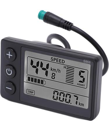 S866 Electric Bicycle LCD Display Meter - 24V 36V 48V E-Bike Control Panel with Waterproof Plug and UART Communication Protocol - Buy Online on GoSupps.com